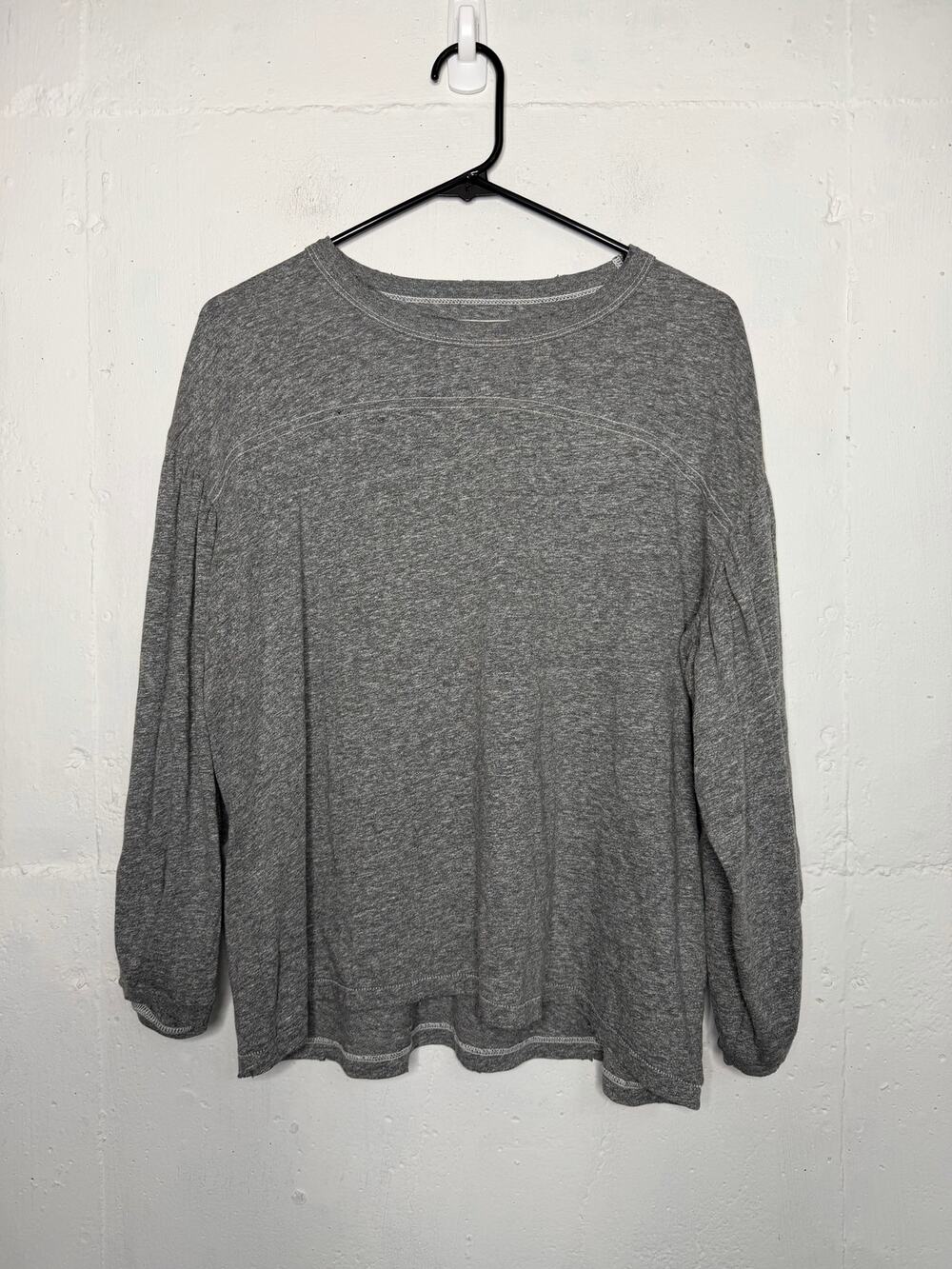 The Great. Womens Gray Balloon Sleeve Size 2 Long Sleeve top